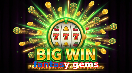 Big win animation on Fantasy Gems slot game